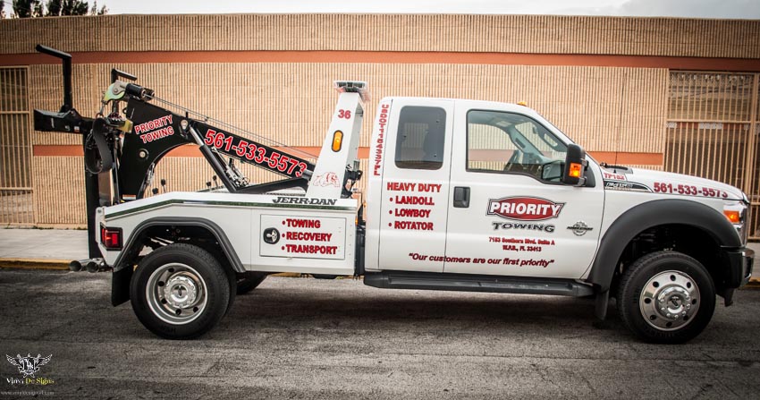 Priority Towing 450 Tow Truck Lettering Job at Vinyl De Signs (4 of 6)
